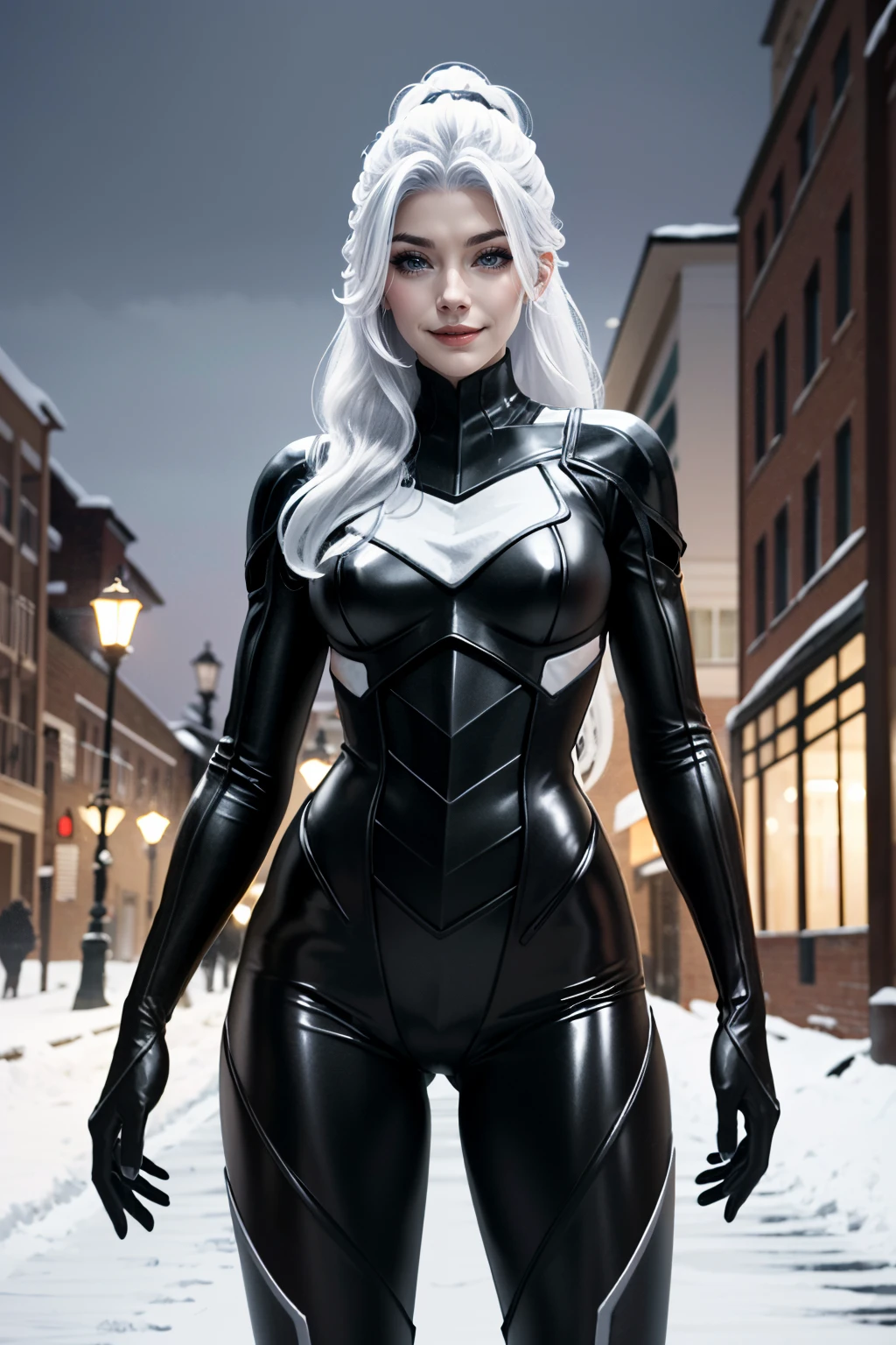 ((ultra detailed, masterpiece, absurdres))
<lora:SpiderBlackCat:0.9>
SpiderBlackCat, 1girl, white hair, long hair, in a winter wonderland, cowboy shot, winter clothing, smile