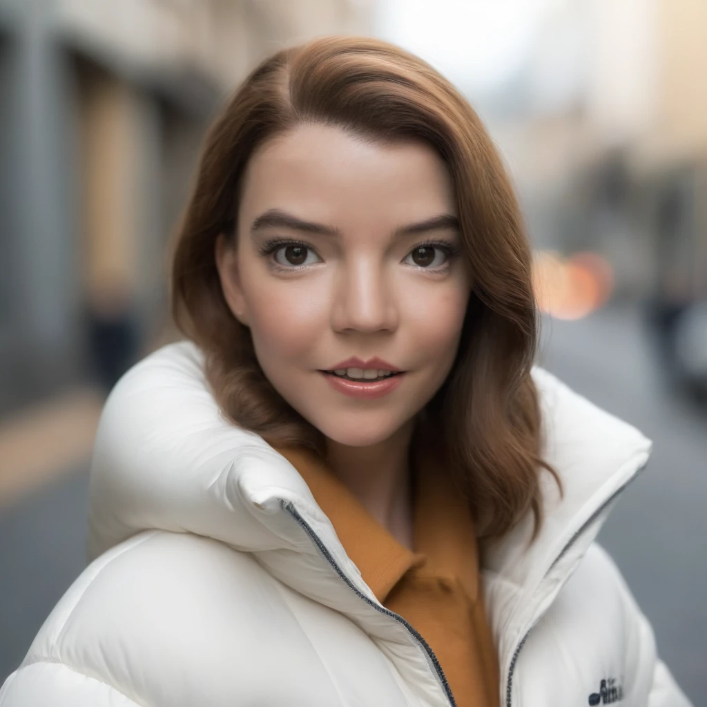 portrait picture of atjx woman, wearing an oversized white puffer jacket, walking on a street, bokeh background
<lora:anyataylorjoy-step00000300:1.35> <lora:offset_0.2:0.2>