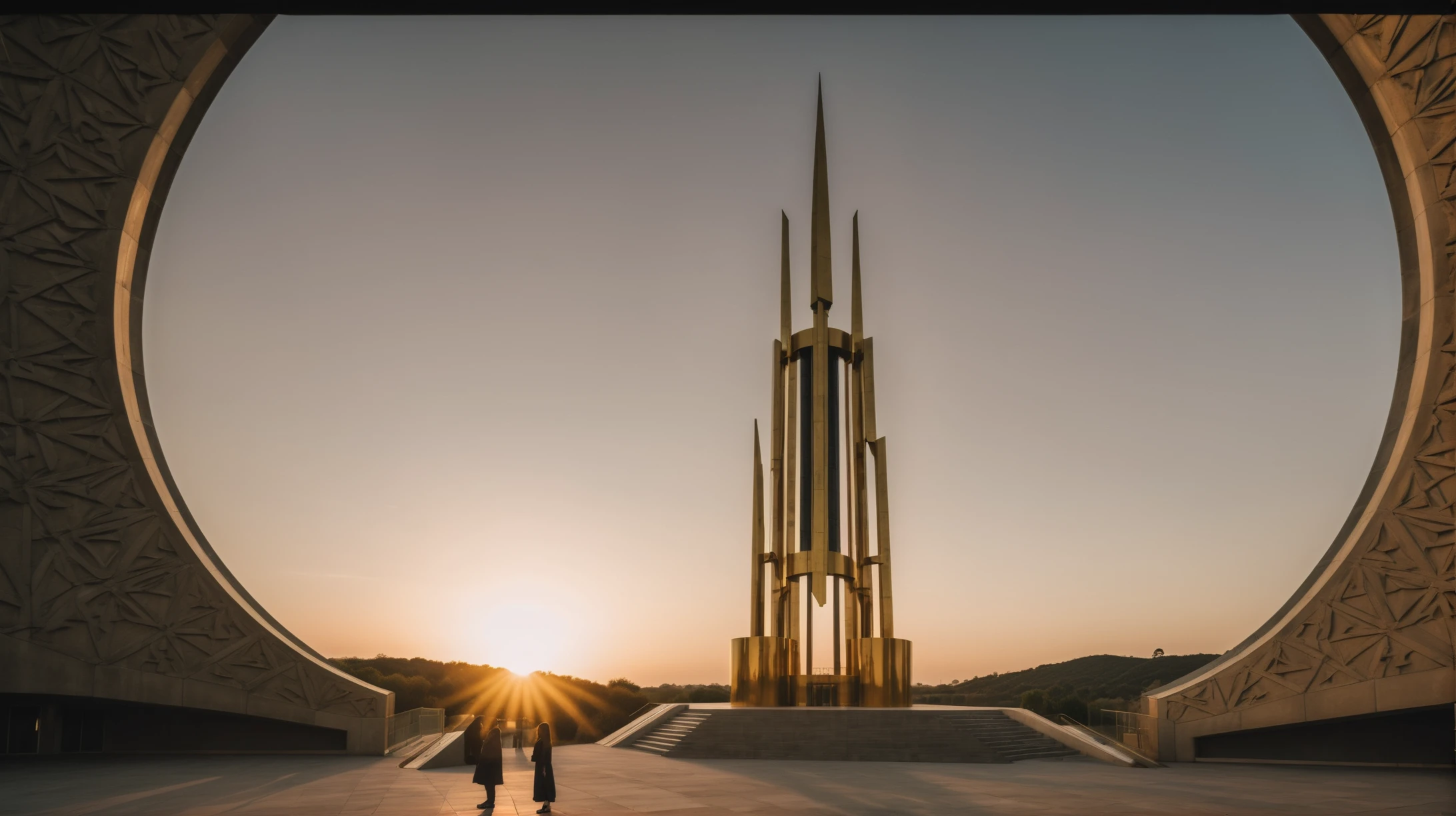 photograph, cinematic color grading, golden hour, architecture, "at the Cryptic Stargate"<lora:EnvyPanoramaXL01:1>