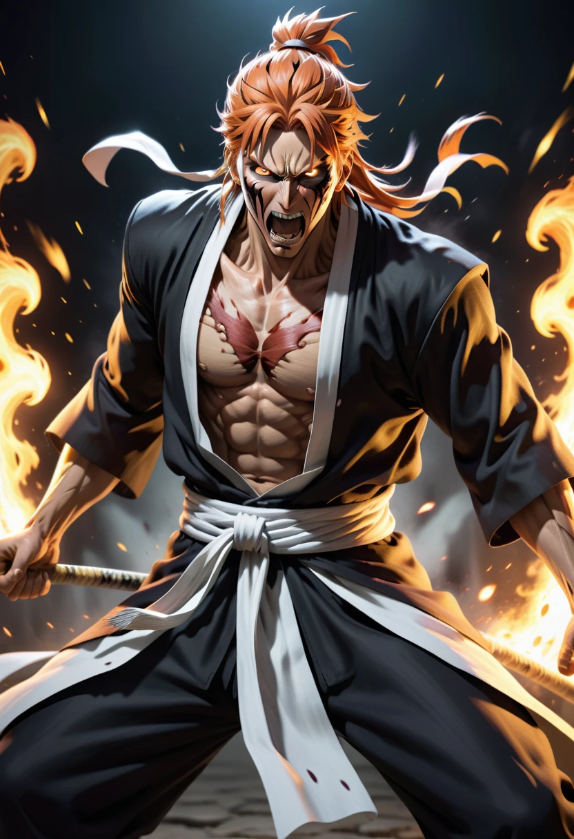 Ichigo with his last phase of hollow, being the scariest and strongest of all Bleach