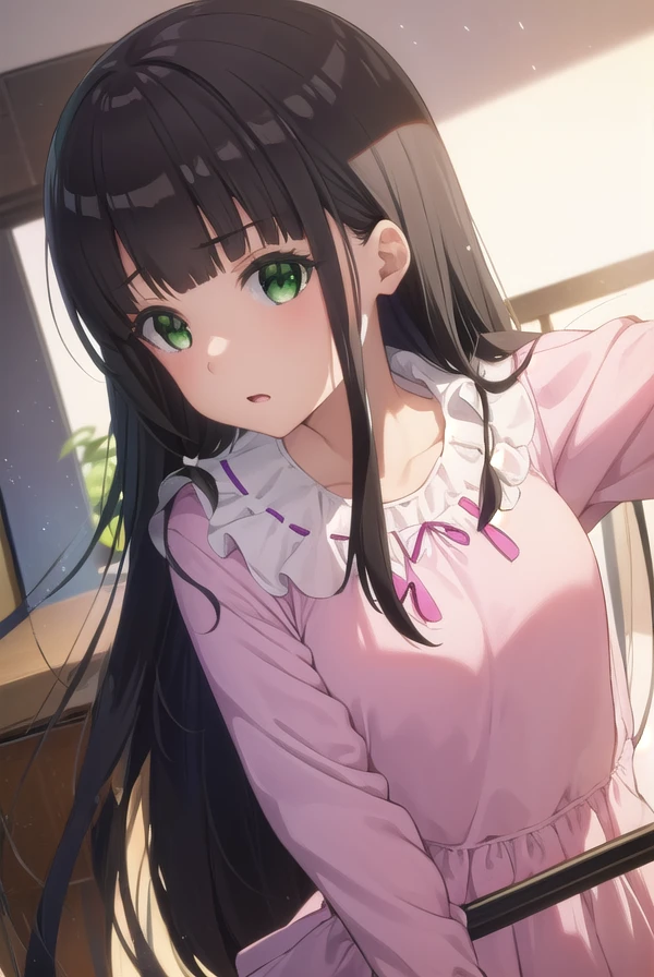 kaikomikuniyama, <lora:kaiko mikuniyama s1-lora-nochekaiser:1>,
kaiko mikuniyama, long hair, bangs, black hair, bow, (green eyes:1.3), hair bow, blunt bangs, white bow, pink bow,
BREAK skirt, long sleeves, school uniform, pleated skirt, socks, dress, (pink dress:1.2),
BREAK indoors,
BREAK looking at viewer, (cowboy shot:1.5),
BREAK <lyco:GoodHands-beta2:1>, (masterpiece:1.2), best quality, high resolution, unity 8k wallpaper, (illustration:0.8), (beautiful detailed eyes:1.6), extremely detailed face, perfect lighting, extremely detailed CG, (perfect hands, perfect anatomy),