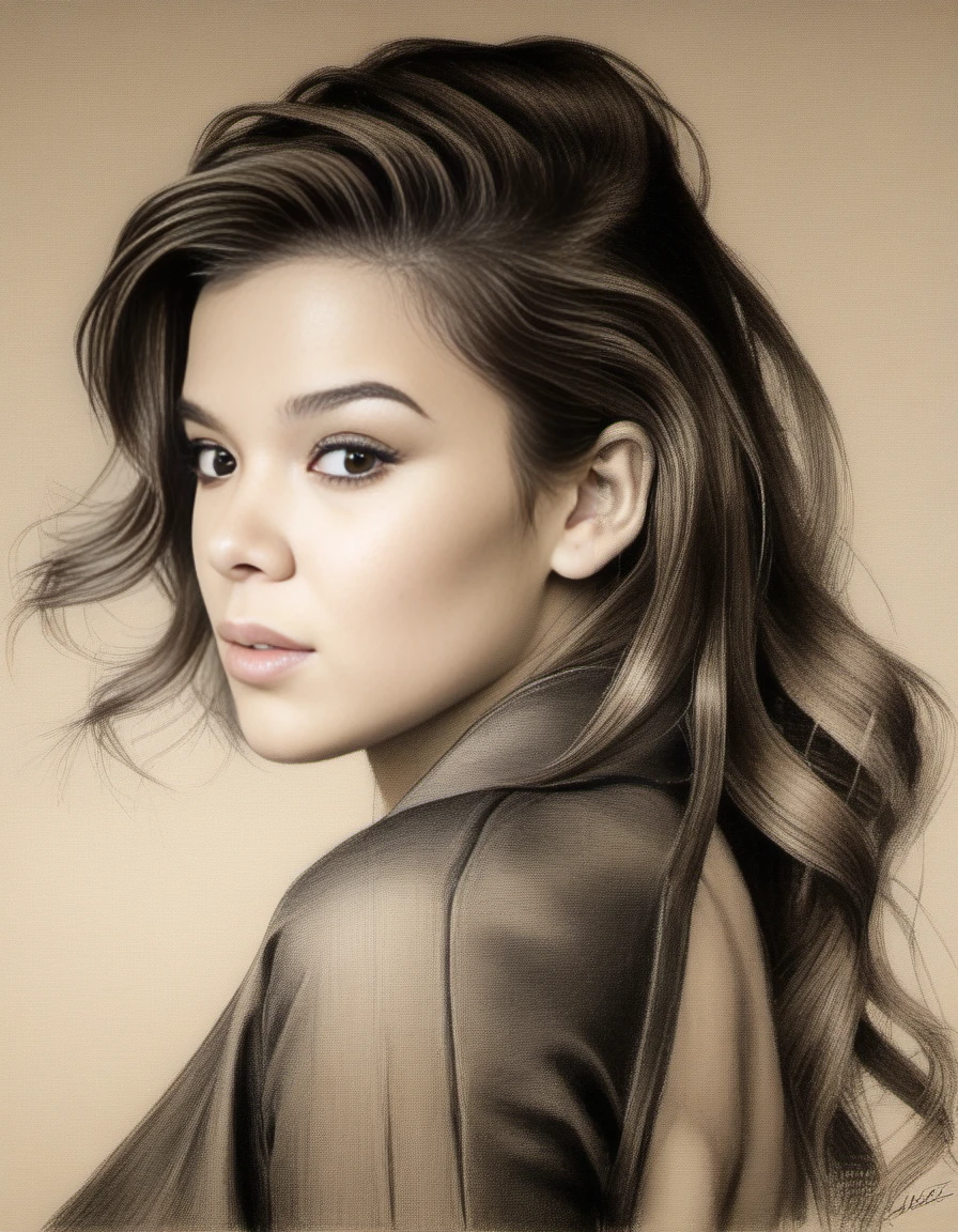 HaileeSteinfeld,<lora:HaileeSteinfeldSDXL:1>stunning sketch portrait by Michelangelo, charcoal drawing, face only, an absolutely gorgeous woman, side view, ultra-detailed, hint of a smile, no coloring, no color