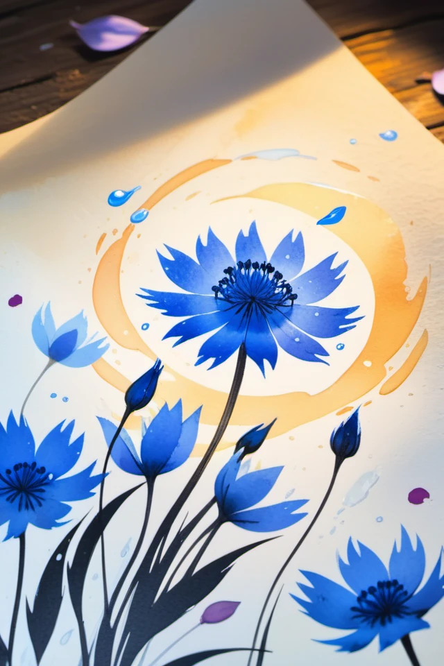 flying splashes, flying petals, wind,
ink painting,acrylic,cute ice cornflowers,flat,vintage,art on a cracked paper,fairytale,storybook detailed illustration,cinematic,tiny details,beautiful details,luminism,vibrant colors,complex background,painted,volumetric lighting,rich deep colors masterpiece,sharp focus,