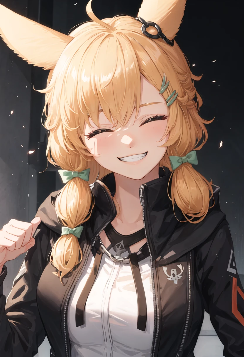 best quality, masterpiece, highres, solo, {kroos_arknights:0.90}, evil_grin, evil_smile, grin, portrait, looking at viewer