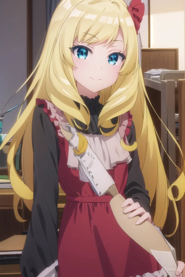 ashleyoono, <lora:ashley oono s1-lora-nochekaiser:1>,
ashley oono, long hair, blue eyes, blonde hair, hair ornament, drill hair, smile,
BREAK dress, pantyhose, red dress, long sleeves, frills,
BREAK indoors,
BREAK looking at viewer, (cowboy shot:1.5),
BREAK <lyco:GoodHands-beta2:1>, (masterpiece:1.2), best quality, high resolution, unity 8k wallpaper, (illustration:0.8), (beautiful detailed eyes:1.6), extremely detailed face, perfect lighting, extremely detailed CG, (perfect hands, perfect anatomy),
