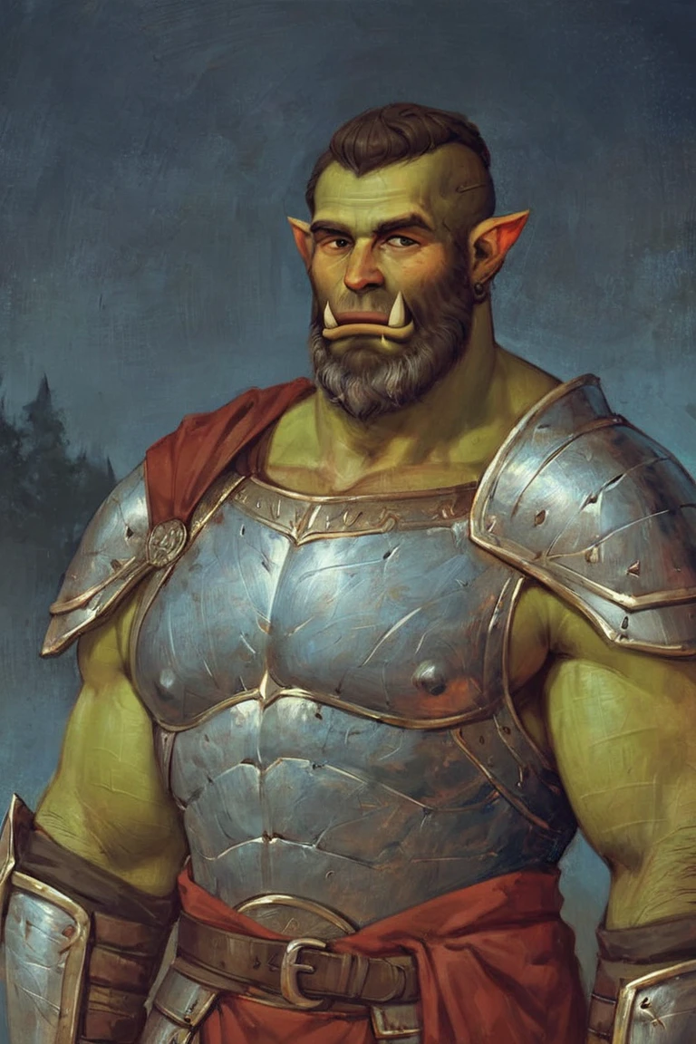 (1orc, solo, (undressing) ), (orc is male with big dick, wearing an armor, bald, muscular, (detailed eyes, face)), (background, enchanted forest, flowers), (detail):1.1