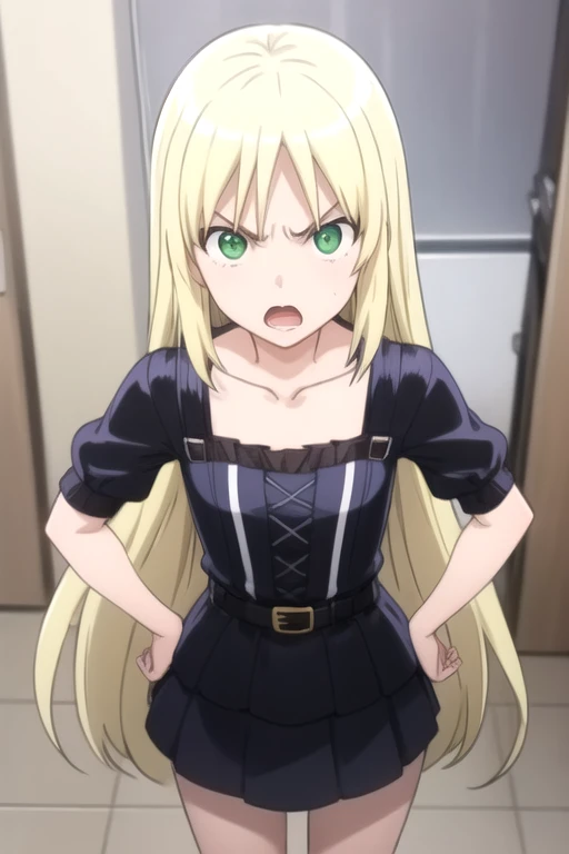 NSFW,phyami、One girl、Long Hair、solo、hair ornaments、Two Side Up、Blonde Hair、Red eyes、hair ornaments,Succubus,(Perfect hands),(Perfect Anatomy),(masterpiece),(highest quality),Disgust,Embarrassed,blush