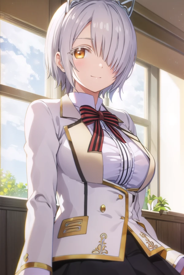 (((pixel-perfect, detail-perfect))), solo, 1girl, <lora:torao-norin-01:0.7>, torao kanegami, blazer, cleavage, looking at viewer, smile