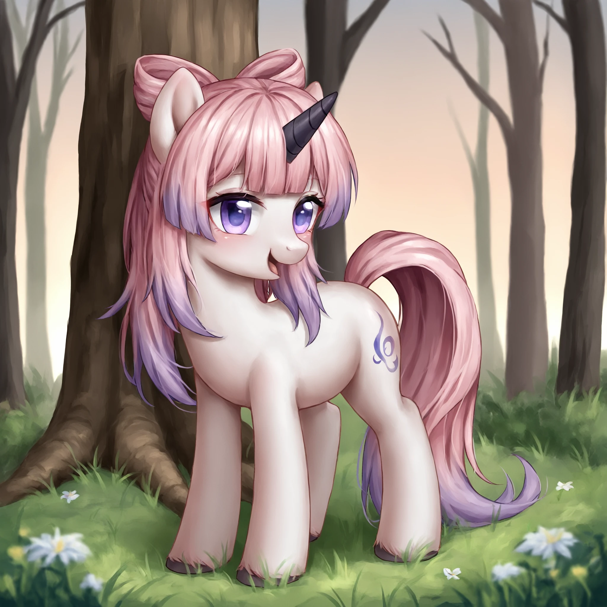 ((masterpiece)), ((best quality)), (8k), (high detailed), (beautiful), 2girl, feral, smile, one character, mlp, pony, my little pony, horse, wet, all fours, (full body shoot:1.2), detailed hair, detailed fur, by hioshiru, nsfw, back vire, big anus, big pussy,