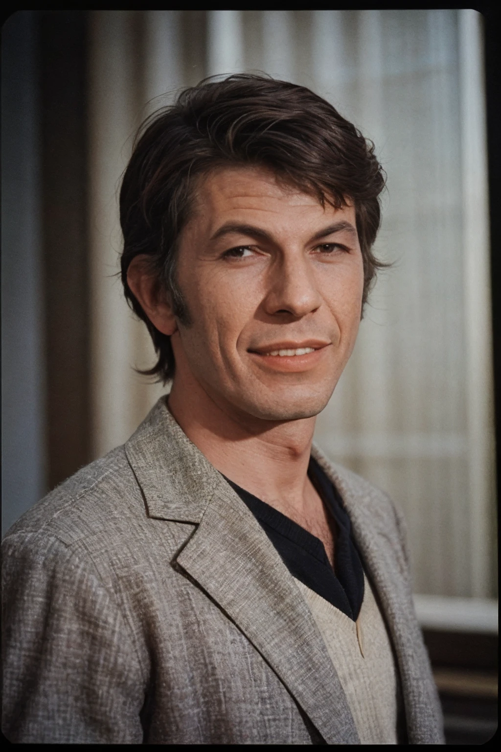 analog film photo solo, tstyle, realistic, ((vintage photo)), (((man:1.5), (male:1.5), person, 1boy, caucasian man)), (((forced smile):1.2)), (((brown gentleman suit:1.3))), ((cyberpunk street race)), ((dynamic poses)), high detailed, (cinematic shot:1.3), PA7_Human-Likeness, (PA7_Photo-BW:1.2), 8k, clear facial features, pastel themed colorgrade, in style of Nagi Sakai, <lora:PAseer-SD15-LCM Quick:1> <lora:picxer_real:.5> <lora:ReaLora:.2> skin <lora:TStyle_-_Photography_Style:.4> <lora:[US]_-_Leonard_Nimoy:1> leonardnimoy . faded film, desaturated, 35mm photo, grainy, vignette, vintage, Kodachrome, Lomography, stained, highly detailed, found footage