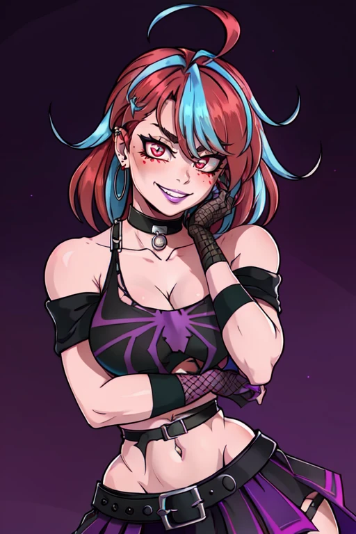 Blossom From Powerpuff Girls as a Violent Mature Themed Action Anime, Red Hair:1.2, Sexy Powerpuff Girls Anime, bloody battle damage and wear, (NSFW:1.2), ecchi Damaged and Ripped clothes, pink and black clothes, one nipple revealed through nsfw rips in clothes:1.2