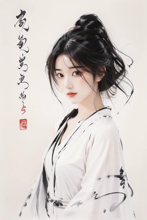 <lora:GoodHands-beta2:1>,<lora:Calligraphy-000002:0.8>,Calligraphy,(small breasts:1.2),<lora:Freehand_Brushwork:0.7>,
Calligraphy background,1girl,solo,black hair,floating hair,hair over one eye,looking at viewer,portrait,short-haired girl \(osomatsu-san\),