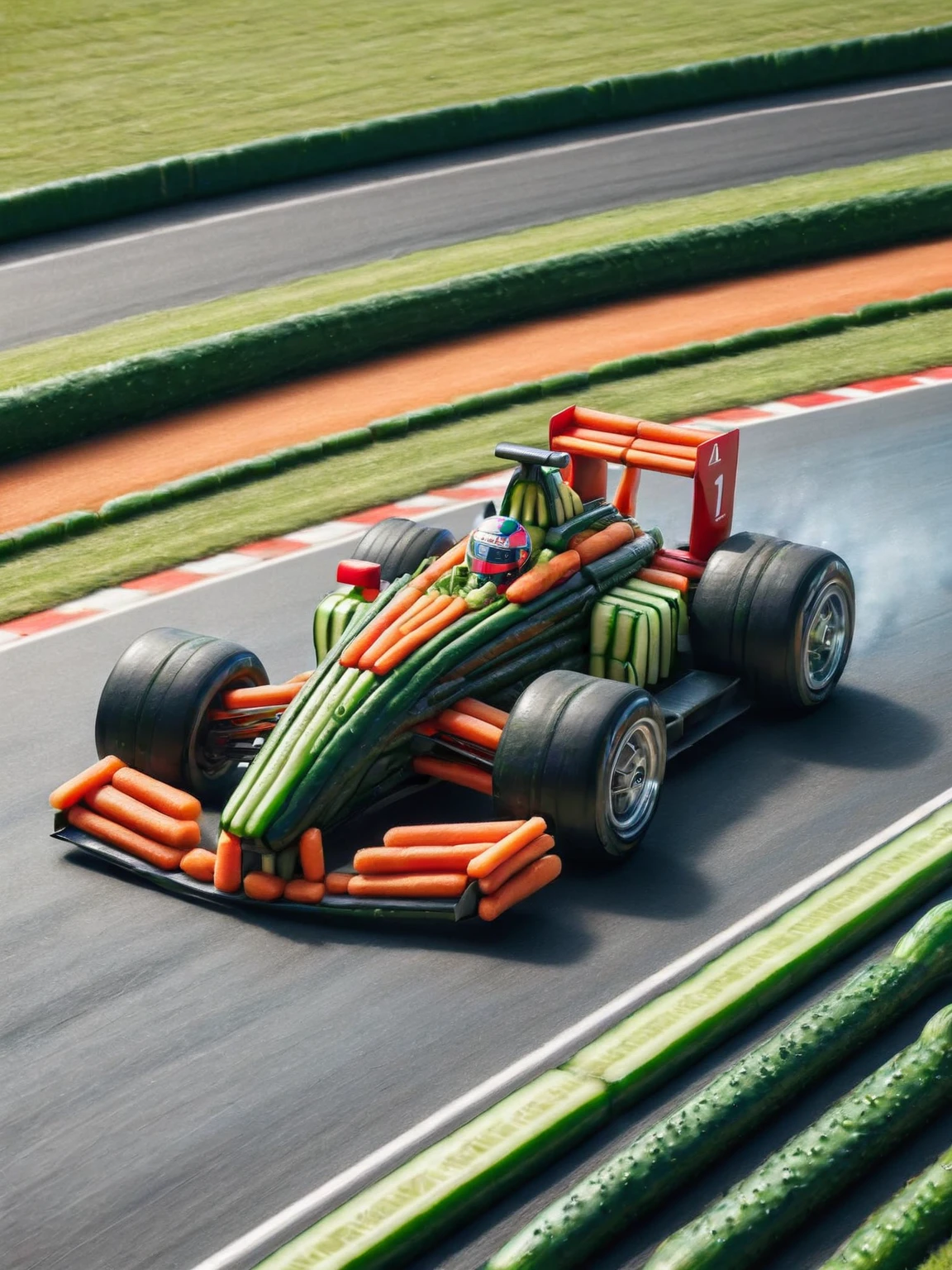 An ais-dipperz f1 car, racing down the track <lora:Dippers_Style_SDXL:1>