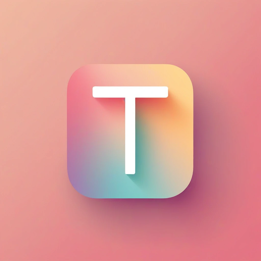 Letter "T", minimalist vector, icons, ios app icon, icons app