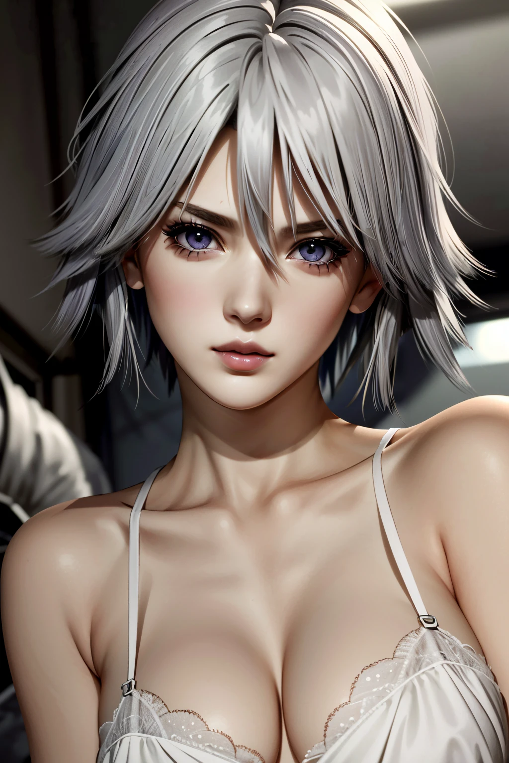 ((ultra detailed, masterpiece, absurdres))
<lora:DOAChristie:0.9>
DOAChristie, 1girl, short hair, white hair, purple eyes, portrait