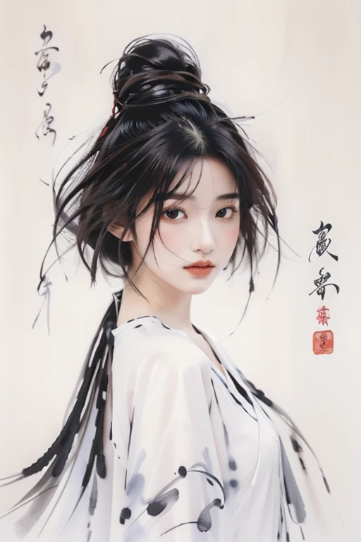 <lora:GoodHands-beta2:1>,<lora:Calligraphy-000002:0.8>,Calligraphy,(small breasts:1.2),<lora:Freehand_Brushwork:0.7>,
Calligraphy background,1girl,solo,black hair,floating hair,hair over one eye,looking at viewer,portrait,short-haired girl \(osomatsu-san\),