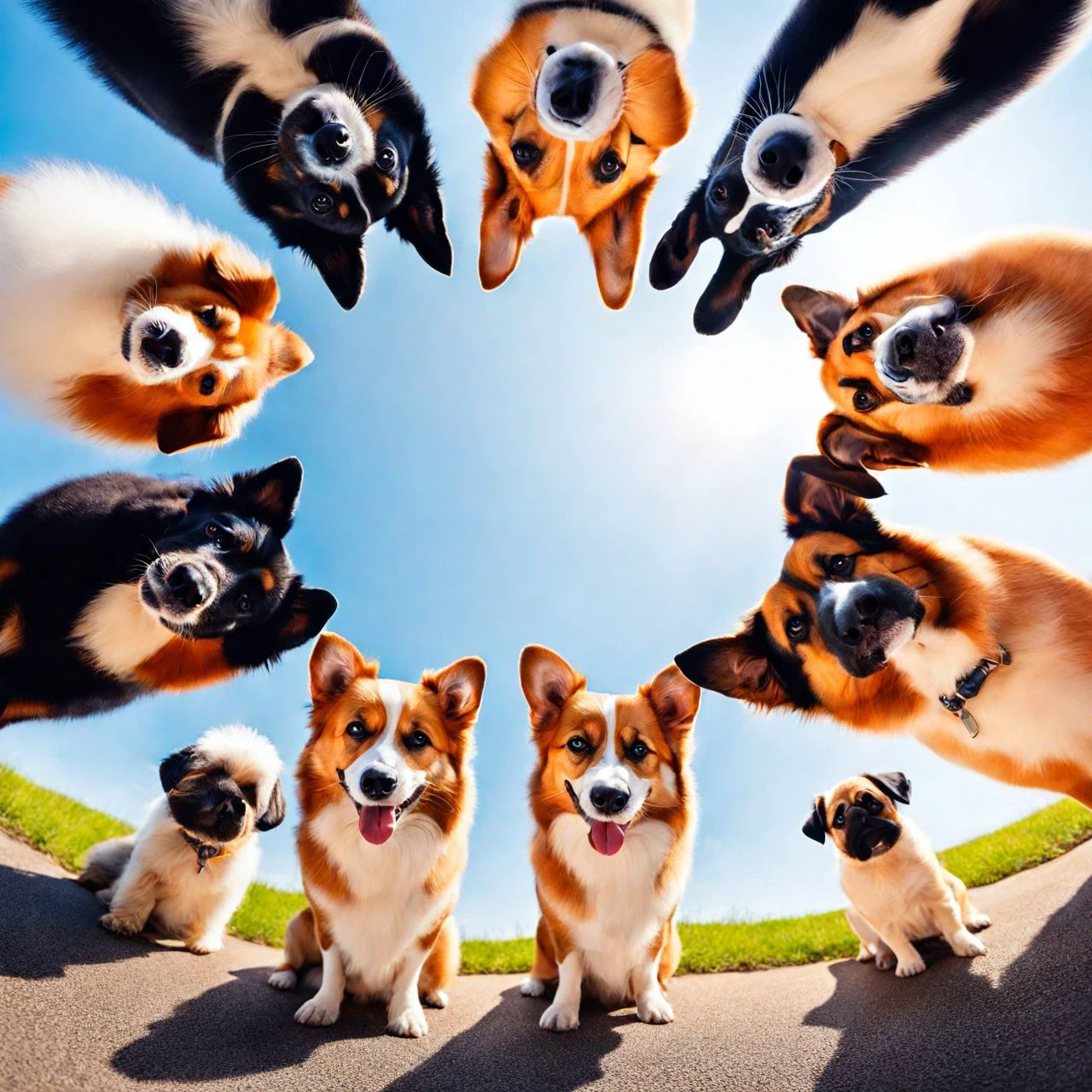Below Huddled Cute dogs <lora:SDXL_Below-Huddled_LoRA:1.0>