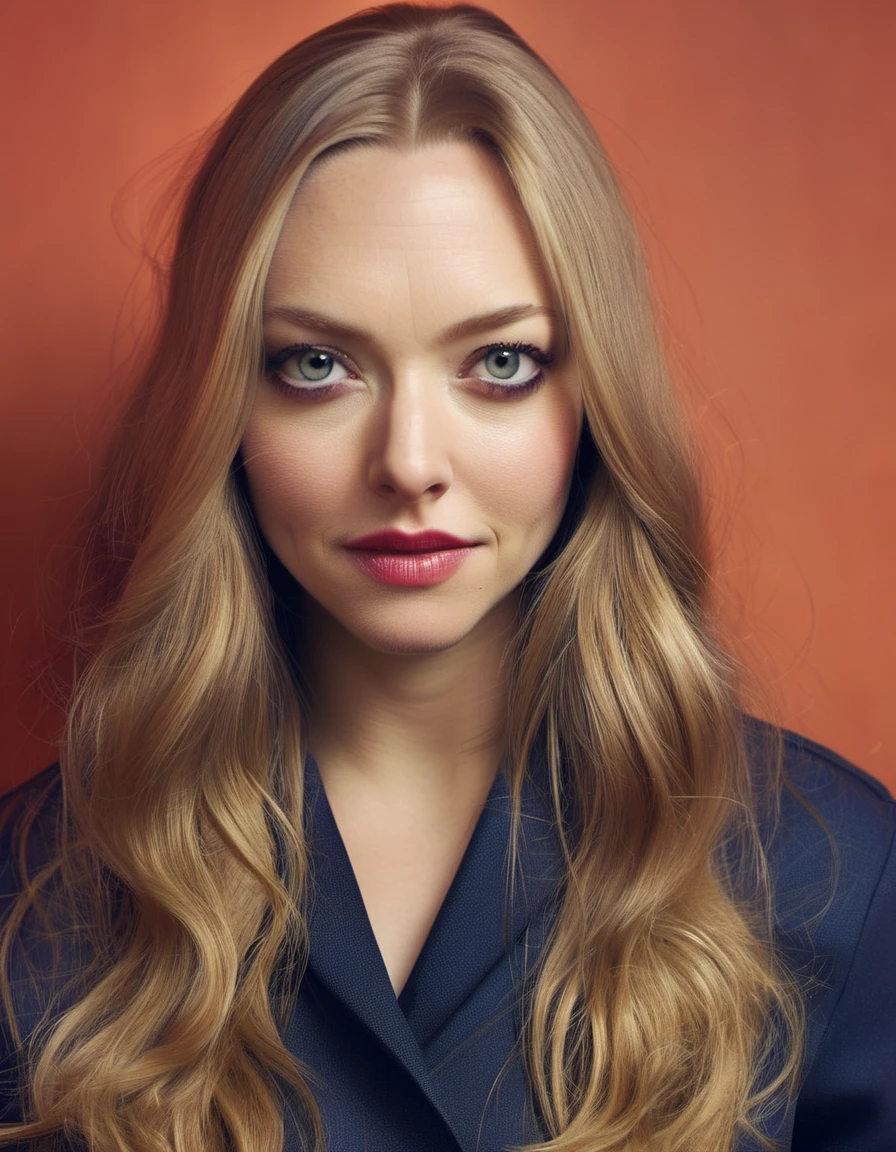 amndsyfrdsoph woman, Super high res photo , on the red carpet wearing a long sleeve shirt,f /2.8, Canon, 85mm,cinematic, high quality, skin texture, looking at the camera, skin imperfections,<lora:Amanda Seyfried-000006:1>