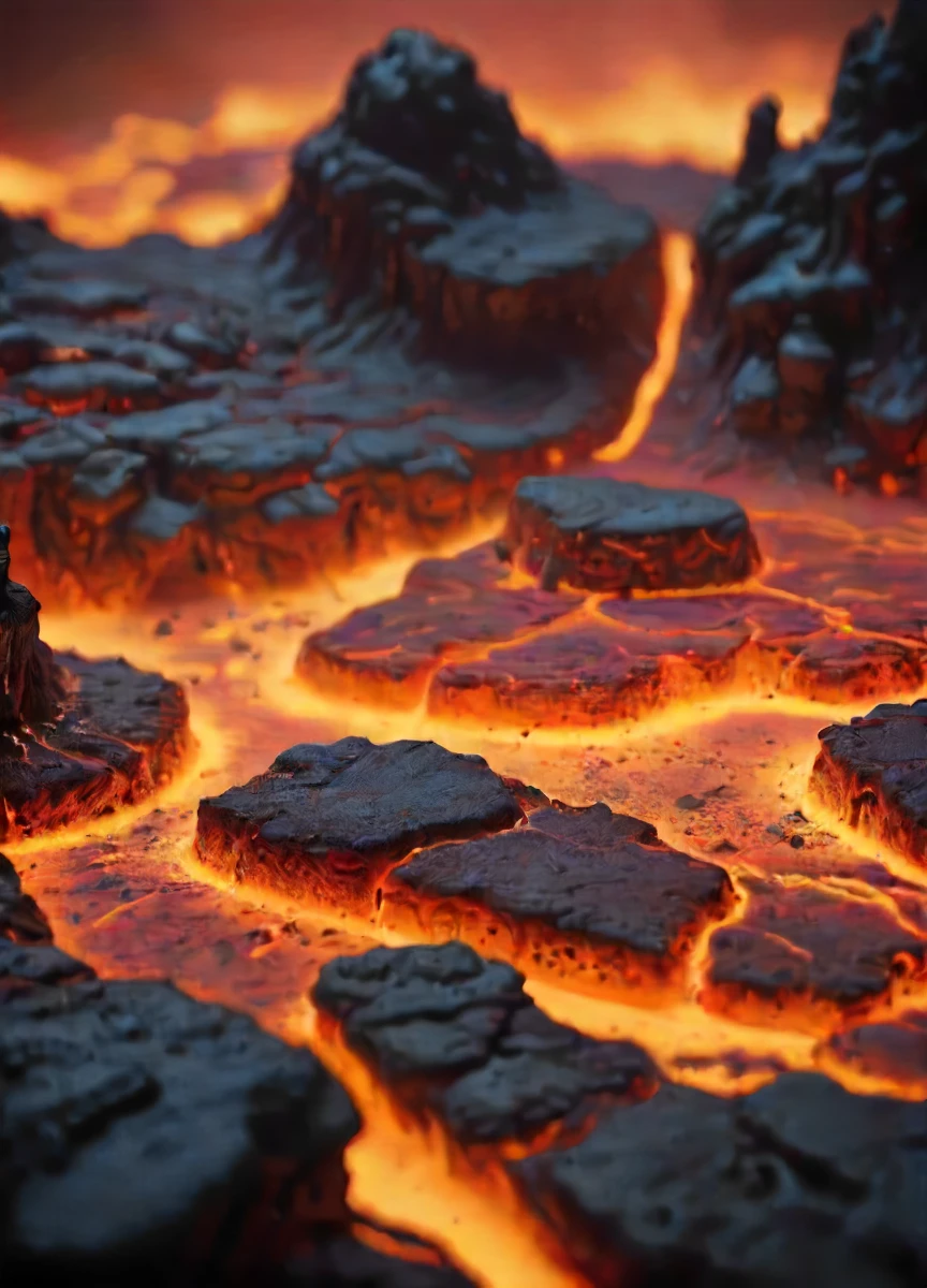 depiction of a landscape made out of glowing hot iron inside cold nitrogen, intricate, detailed,  <lora:- SDXL - frzrenit_red_hot_nitro_V2.0:.8>