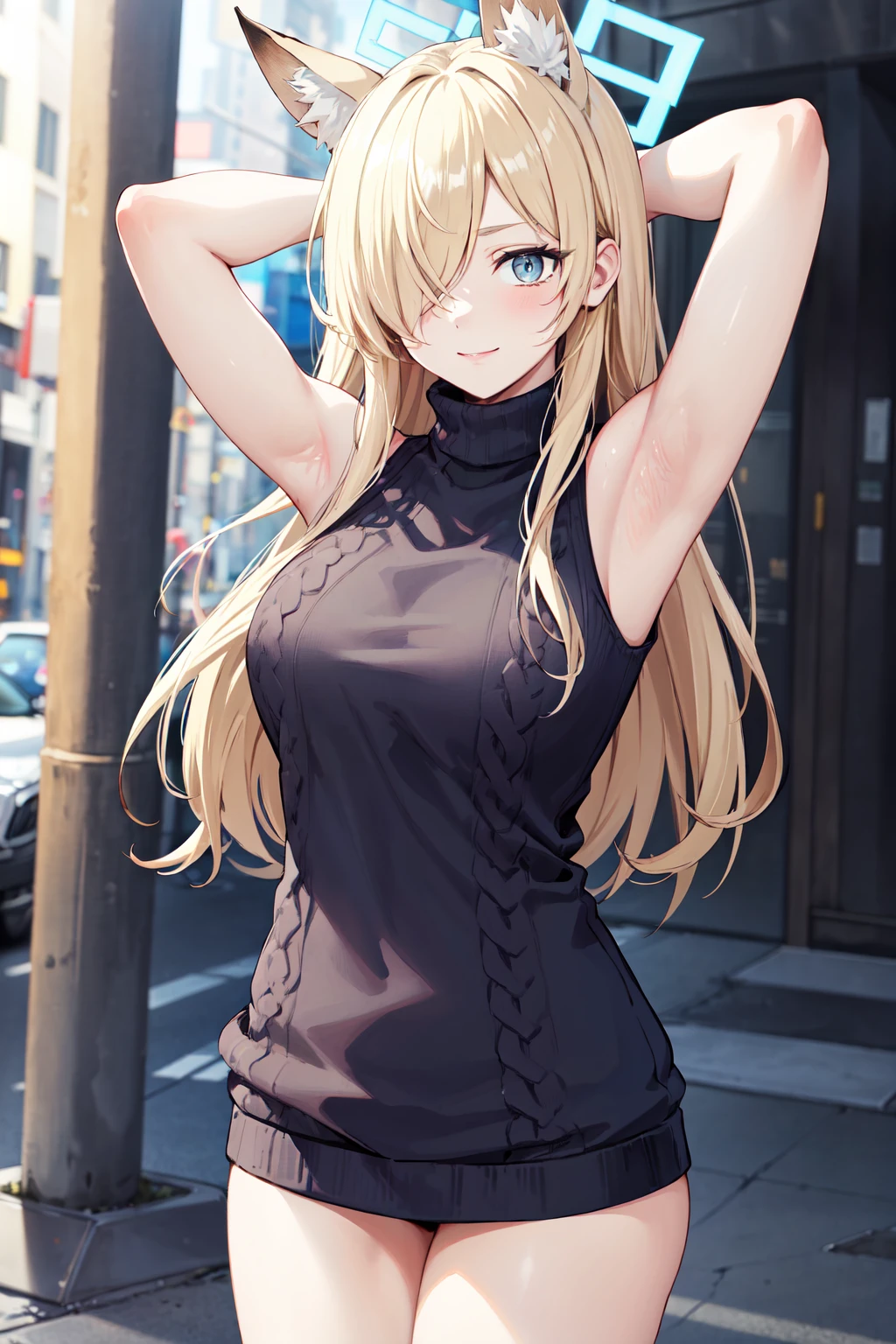 [1girl, Naruto Uzumaki as a girl, female Naruto Uzumaki, gender swapped Naruto, Naruko, Naruto as a female, gender swap, female Naruto Uzumaki (anime: Naruto), female/girl/woman, beautiful blond hair, blond hair, blue eyes, beautiful blue eyes, detailed blue eyes, perfect eyes, fashionable modern outfit, modest girly outfit]

Imagine a stunning rendition of Naruto Uzumaki, but reimagined as a girl - let's call her Naruko. Picture her with beautiful, flowing blond hair cascading down her shoulders like golden strands of sunlight. Her eyes, a mesmerizing shade of azure, sparkle with an intensity that draws you in, each detail meticulously crafted to perfection. Naruko stands confidently, exuding strength and determination, yet there's a softness to her features that speaks of her feminine grace.

Now, envision her attire - a modern ensemble that perfectly complements her vibrant personality. She wears a chic keyhole turtleneck in a trendy shade of charcoal gray, the sleek design accentuating her neckline and adding a touch of allure to her look. Paired with this, she sports a pair of form-fitting jeans, their dark wash emphasizing her lithe figure and casual elegance.

Completing her ensemble, she opts for a pair of stylish ankle boots in a neutral tone, adding a hint of urban sophistication to her overall look. Naruko carries herself with poise and confidence, embodying the essence of modern femininity with a dash of casual chic.

[High quality, 8k, perfect image, best image, highly detailed, detailed, beautiful]