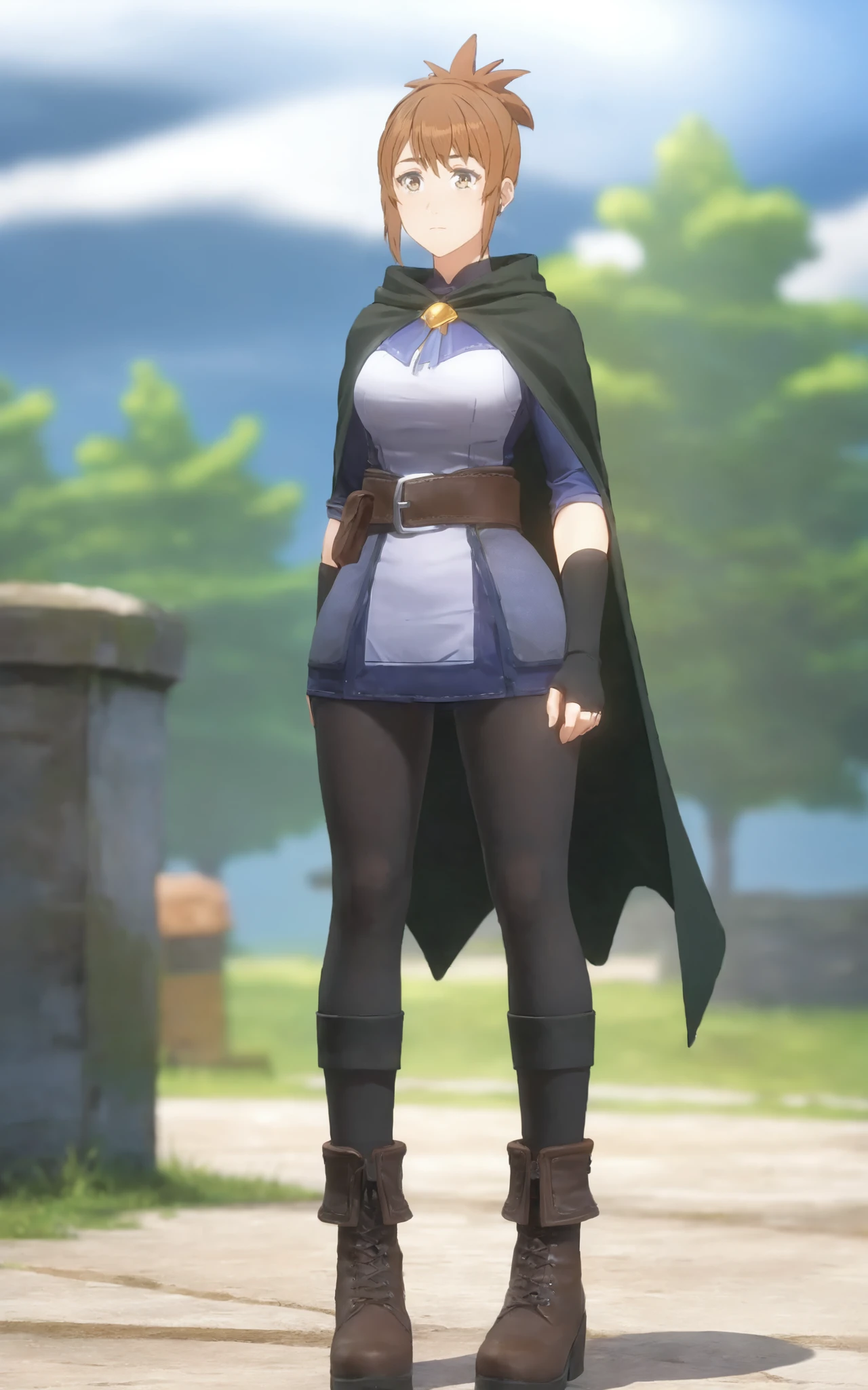 marci,solo,cape,pants,belt,pouch,belt pouch,fingerless gloves,outdoors,short ponytail,
(((long legs, slim legs))),large breasts,narrow waist,wide hips,pose,full body,
(masterpiece,best quality,ultra detailed,highres,absurdres,photorealistic,realistic:1.2),
<lora:neg4all_bdsqlsz_xl_V7:1.4>,<lora:marci_SDXL_V3:0.7>,