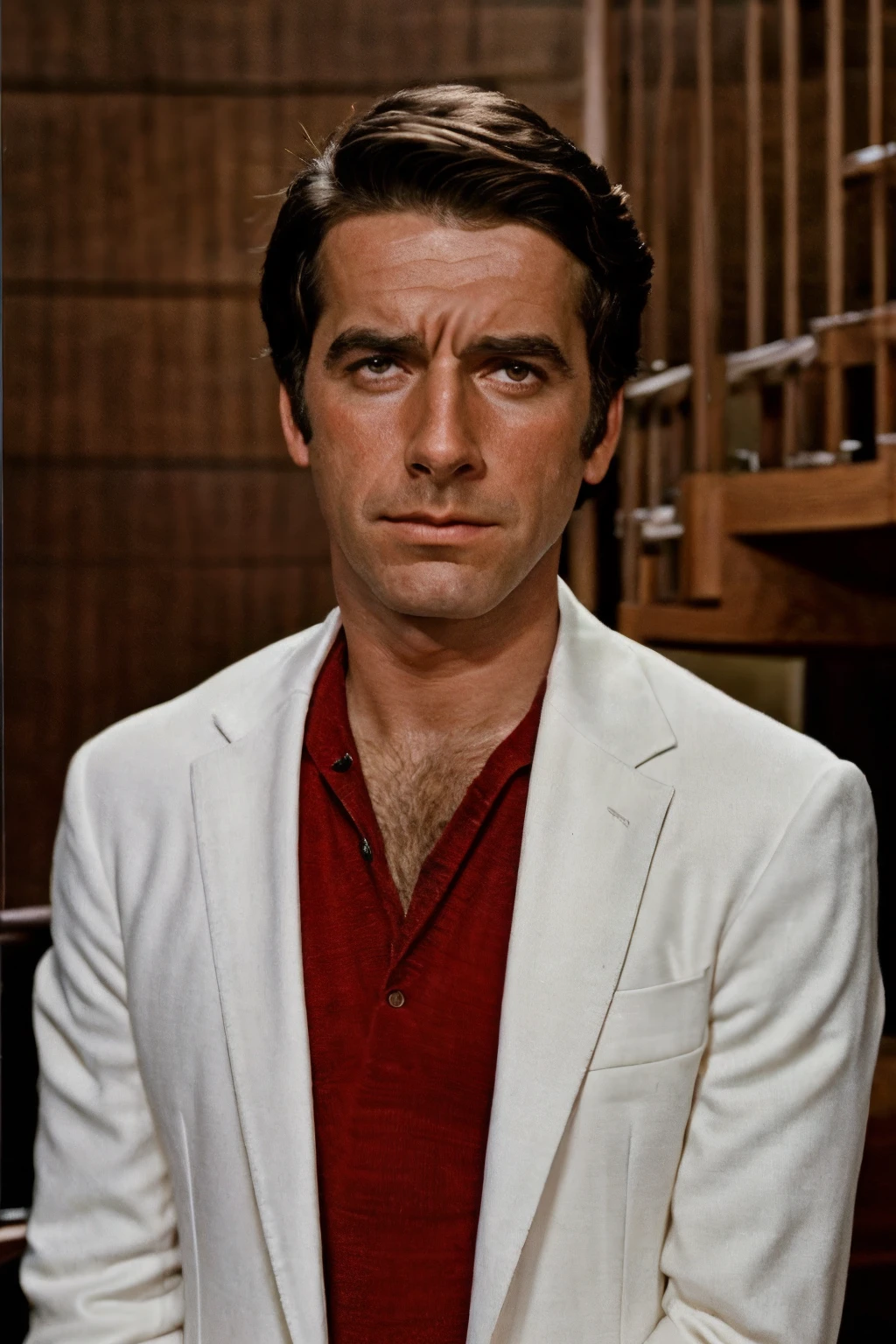 analog film photo solo, tstyle, realistic, ((vintage photo)), (((man:1.5), (male:1.5), person, 1boy, caucasian man)), (((angry,annoyed):1.2)), (((white suit:1.3))), ((observatory spiral stairs)), ((dynamic poses)), high detailed, (cinematic shot:1.3), PA7_Human-Likeness, (PA7_Photo:1.2), 8k, clear facial features, pastel themed colorgrade, in style of Cass Bird, <lora:PAseer-SD15-LCM Quick:1> <lora:picxer_real:.5> <lora:ReaLora:.2> skin <lora:TStyle_-_Photography_Style:.4>  <lora:[US]_-_Sam_Elliott:1> samelliott . faded film, desaturated, 35mm photo, grainy, vignette, vintage, Kodachrome, Lomography, stained, highly detailed, found footage