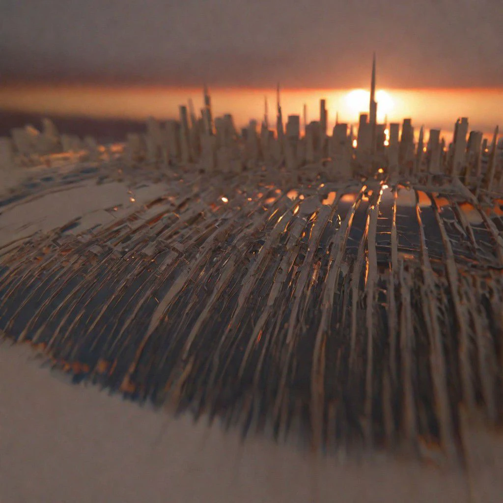 City, sunset, 3dfracture