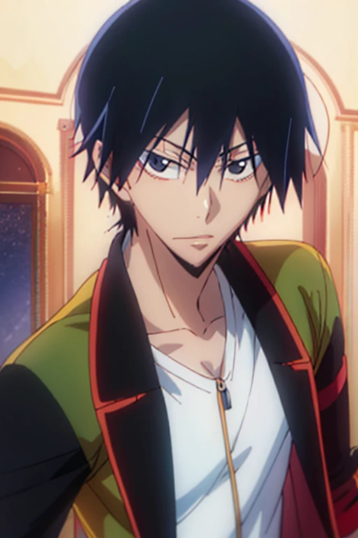 (best quality:1.1), (masterpiece:1.4), photorealistic, looking at viewer, upper body, depth of field, , (anime:1.4), 1boy, solo, male focus, <lora:shunsuke_imaizumi:0.86>, shunsuke_imaizumi, black hair, black eyes, hair between eyes, chinos, fedora, atompunk, High resolution