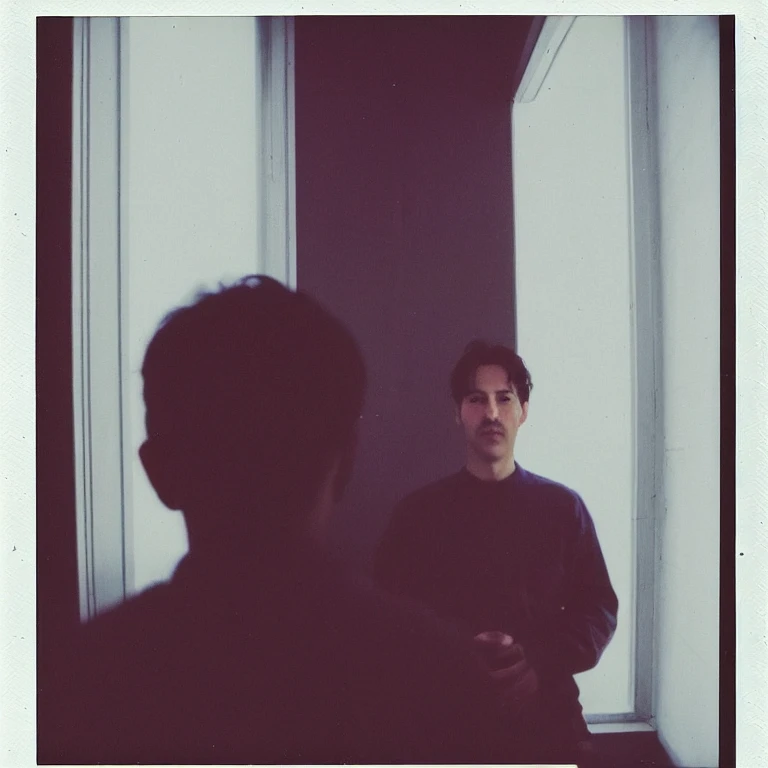 portrait of a man, studio, window, <lora:fujifilm-instax-v1beta:0.45>, fujifilm-instax-mini-v1beta, polaroid