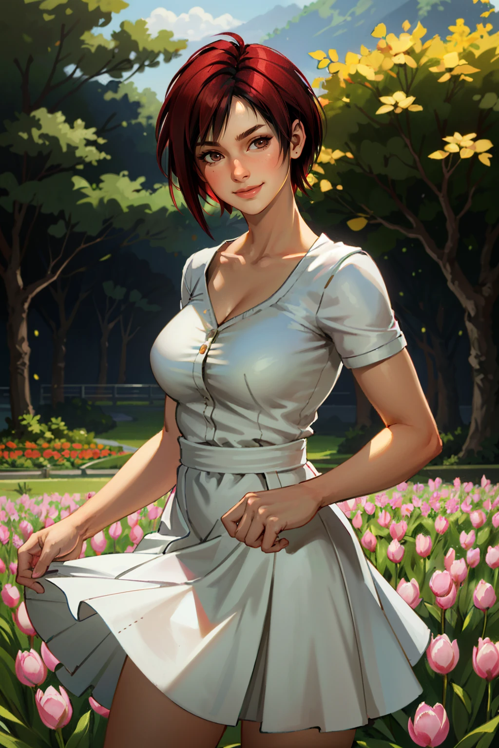 ((ultra detailed, masterpiece, absurdres))
DOAMila, 1girl, short hair, two-tone hair, black hair, red hair, brown eyes, in a field of tulips, golden hour, elegant dress, smiling no background)), highly detailed, artstation, concept art, smooth, sharp focus, illustration, artgerm, donato giancola, Joseph Christian Leyendecker, Les Edwards, Ed Repka, WLOP
<lora:DOAMila:0.9>