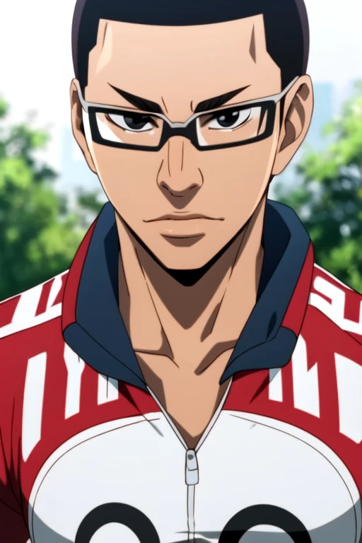 photorealistic, (4k), depth of field, (Masterpiece), (realistic skin texture), extremely detailed, intricate, hyper detailed, high resolution, professional photography, , depth of field, sharp detail, best quality, looking at viewer, 1boy, solo, male focus, <lora:shingo_kinjou:0.98>, shingo_kinjou, black hair, black eyes, , glasses