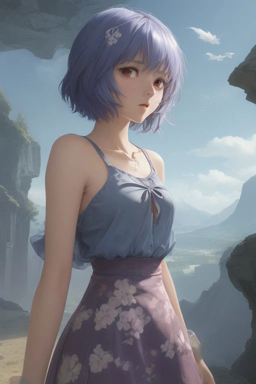 1girl,<lora:Ayanami:5.0>, a young woman, breathtaking  background,