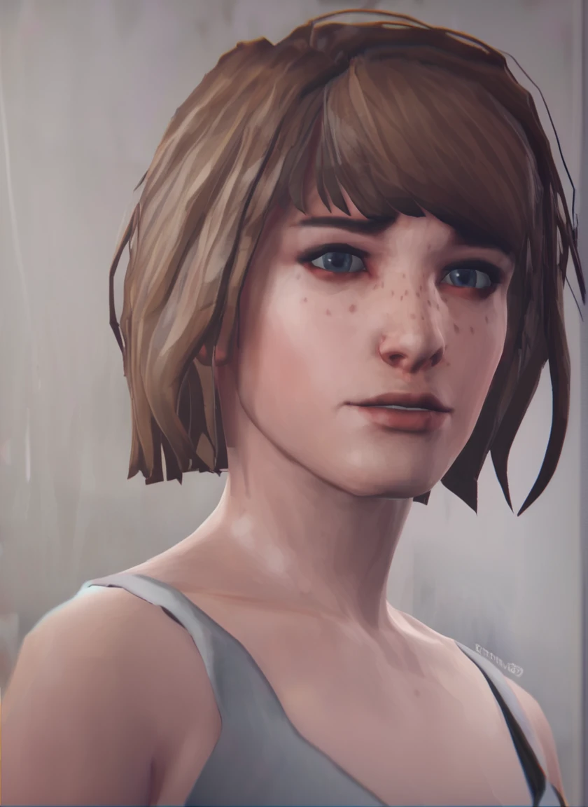 maxine_caufield_byammpu, 1girl, brown hair, short hair, blue eyes, freckles,photo, portrait, score_9, score_8_up, score_7_up, score_6_up, score_5_up, score_4_up, (realistic:1.2),looking at viewer <lora:MaxCaulfield_XL:0.95>