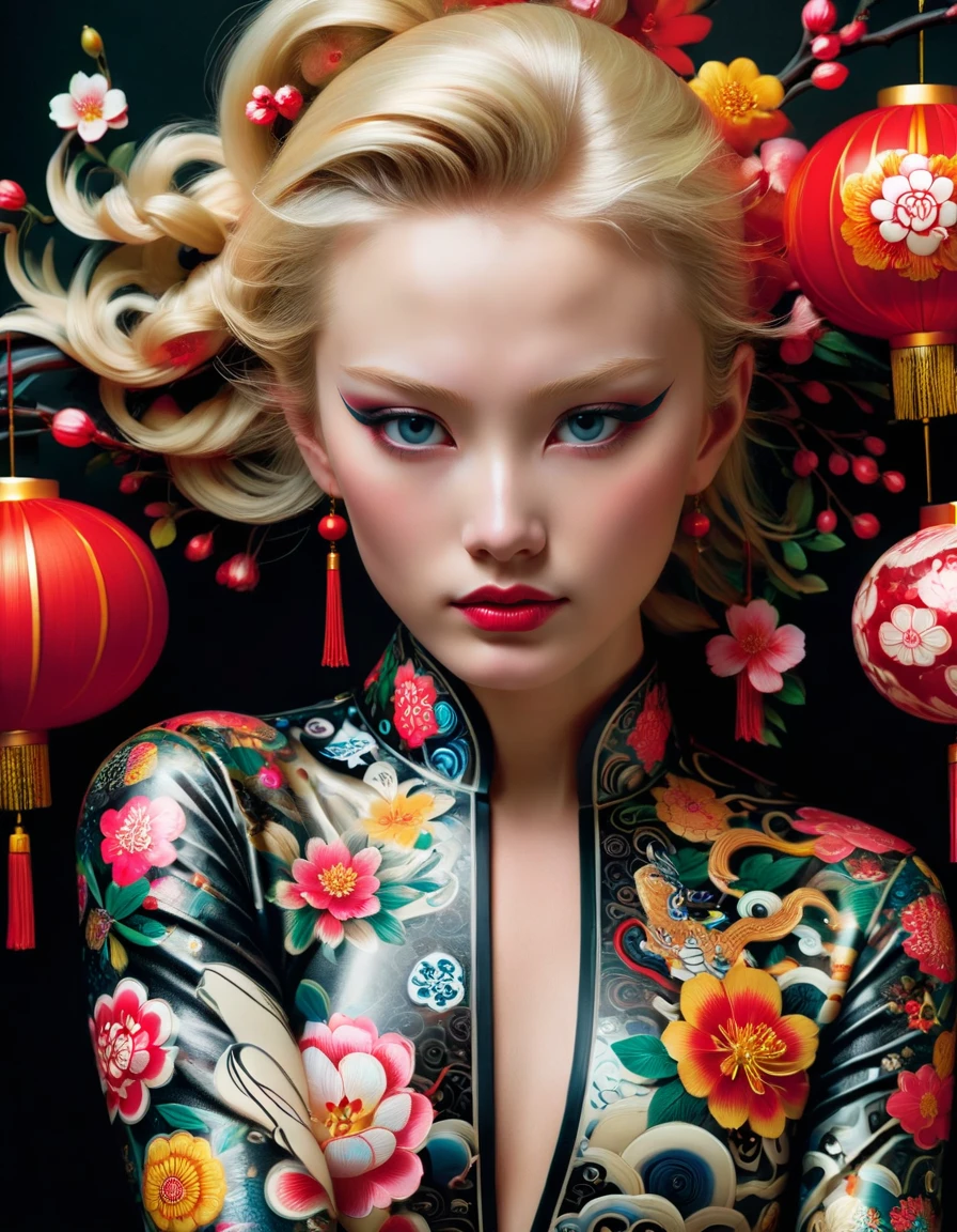 professional ral-springfestival glamour photograph of a cute 18 year old ivory blonde amateur model wearing vinyl catsuit by Annie Leibovitz and Peter Lindberg and Helmut Newton, realistic skin texture, glossy lipstick, french twist , bold lines, hyper detailed, dark limited palette, chiaroscuro, (intricate details, masterpiece, best quality:1.4), mesmerizing, dramatic, dynamic provocative pose, ral-springfestival <lora:ral-springfestival:1>