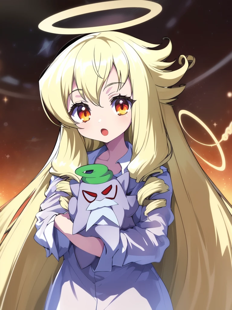 <lora:angelia_avallone:1>, angelia, 1girl, soro, long hair, halo, very long hair, blonde hair, orange eyes, bangs, drill hair, galaxy,
masterpiece, high quality, very_high_resolution, large_filesize, full color,