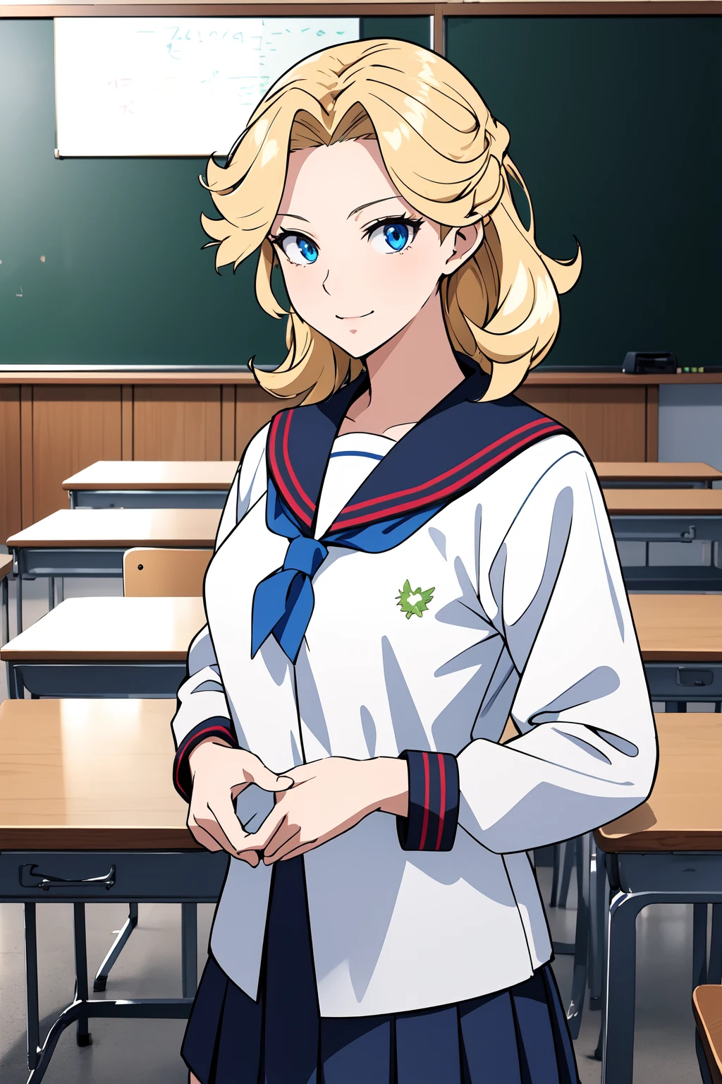 (RAW photo, best quality), 1girl, indoor, classroom,
<lora:srw_og_leona_garstein_v1_2-000003:1>, srw_leona_garstein, school uniform, sailor shirt,