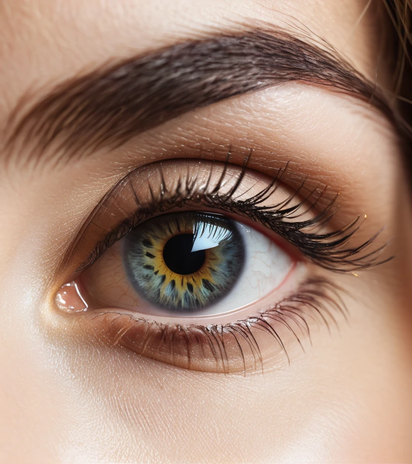 dark shot, high detailed photo of woman eye, perfect eye