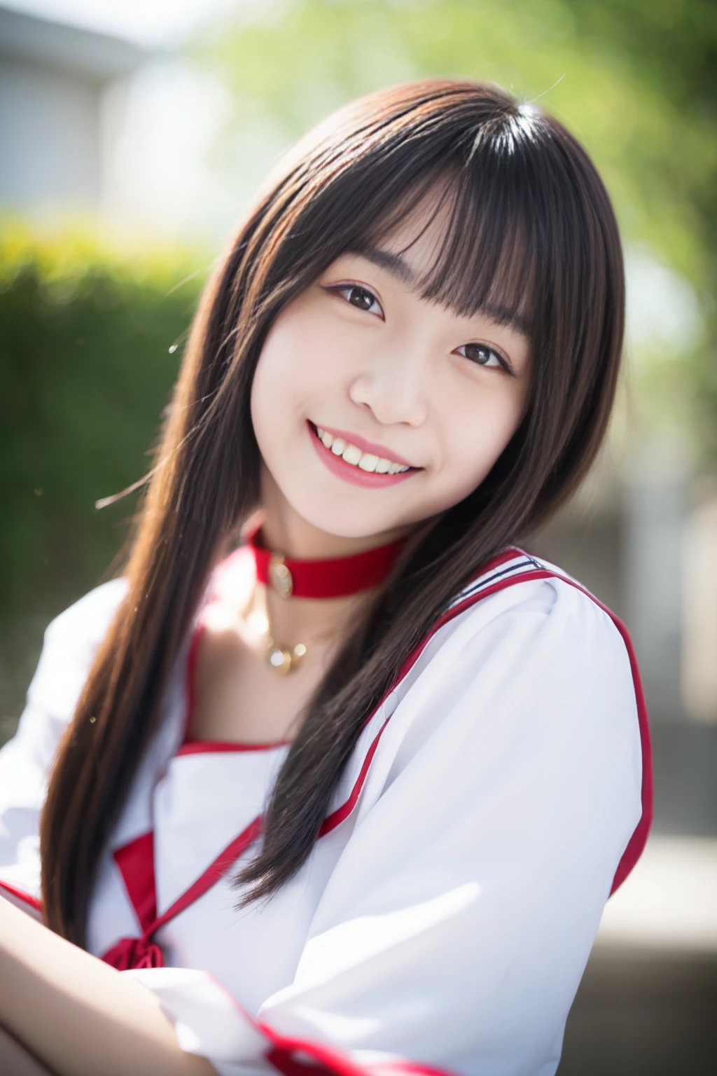<lora:mayu_v01:0.9>,
(8k, RAW photo, best quality, masterpiece:1.2), (realistic, photo-realistic:1.37), omertosa,1girl, blurry background,lake, sunlight,professional lighting, photon mapping, radiosity, physically-based rendering, backlight bokeh, blurry background,smile, mature,((black choker)), red lips, student ,((lights shinning on the face))
head portrait
,
sunlight, ((outdoors)) ,((light shinning on the hair))
t-shirt,millitary uniform,
((high twin-tail hair)), ((floating hair)), blonde,straight hair, glowing hair,
135mm lens,gold-rimmed glasses,,big breast,red lips,smile