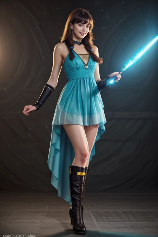 ((Masterpiece, best quality, cinematic lighting, 8k, full body shot, long hair, hour glass body)), (smile:0.85), (realistic background)
<lora:B2_Short_Dress_By_Stable_Yogi:1> cyan dress, boots