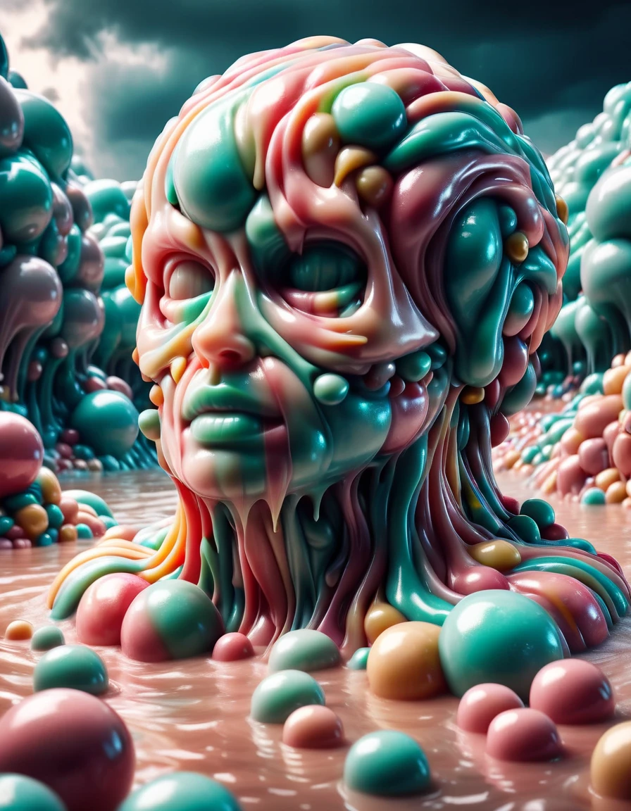 a dramatic likeness and environment depicting the concept of born in a storm, ultra-sharp focus, 8k uhd, dramatic lighting, evocative subject, intense theme, ral-bubblegum <lora:ral-bubblegum-sdxl:1> ral-bubblegum landscape