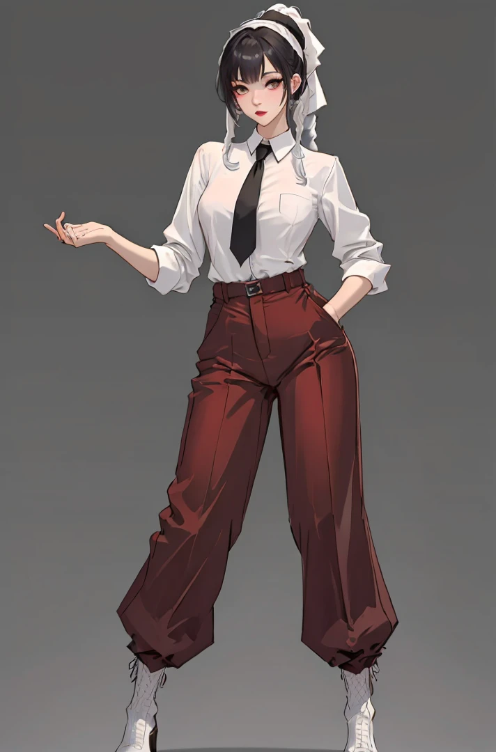 <lora:Oufits-000006:.6>, full body, standing, high socks , , tall,sexy, party, pants