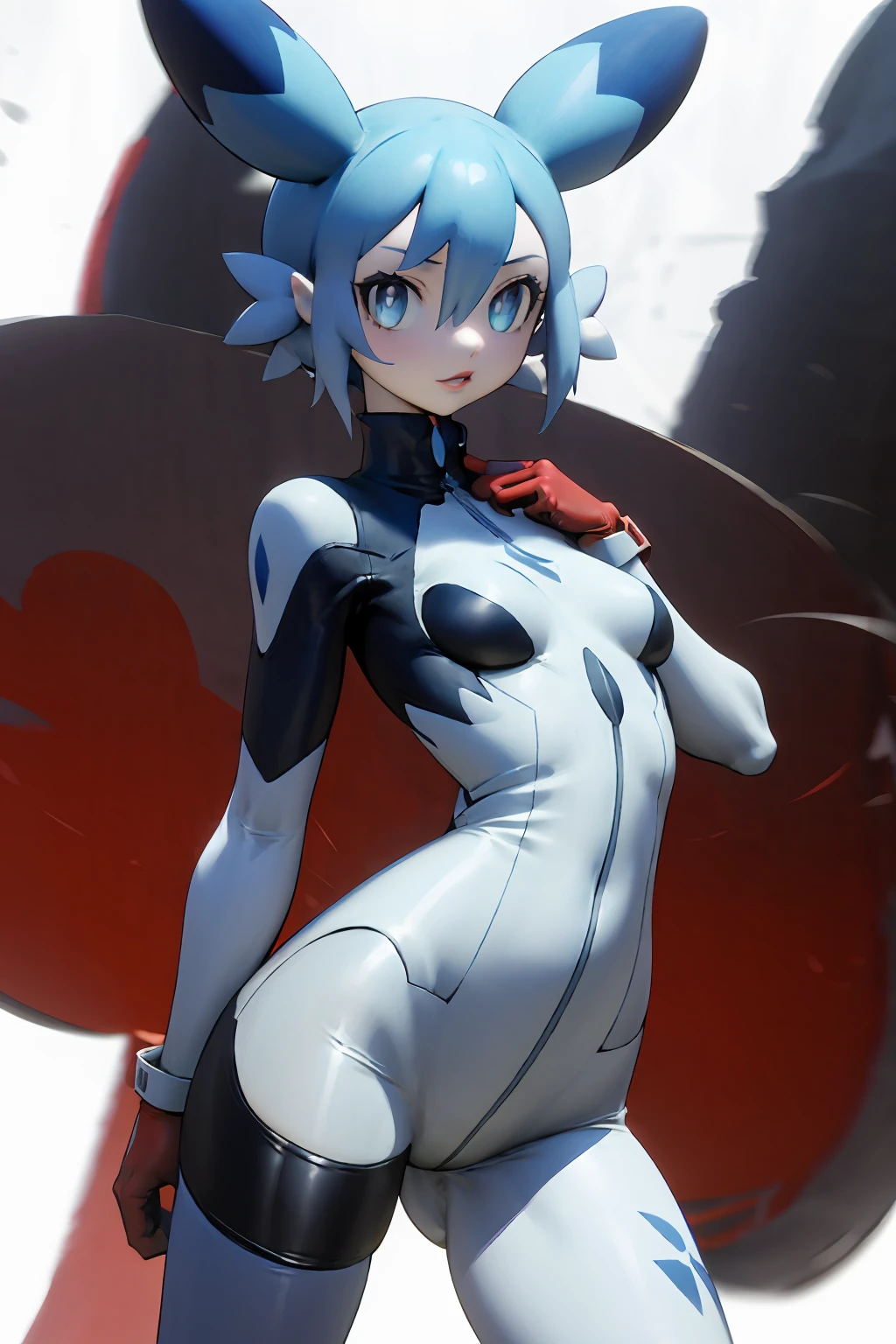 palowrld-chillet, pokemon, masterpiece, best quality, <lora:palworld_chillet_classify_v4-000050:0.7>,
1girl, vivacious, pale skin, gloves, hair between eyes, leather gloves, looking at viewer, medium breasts, grey pilot suit, red lips, short hair, solo, thighhighs, fox ears, small breasts, anime style, depth of field,