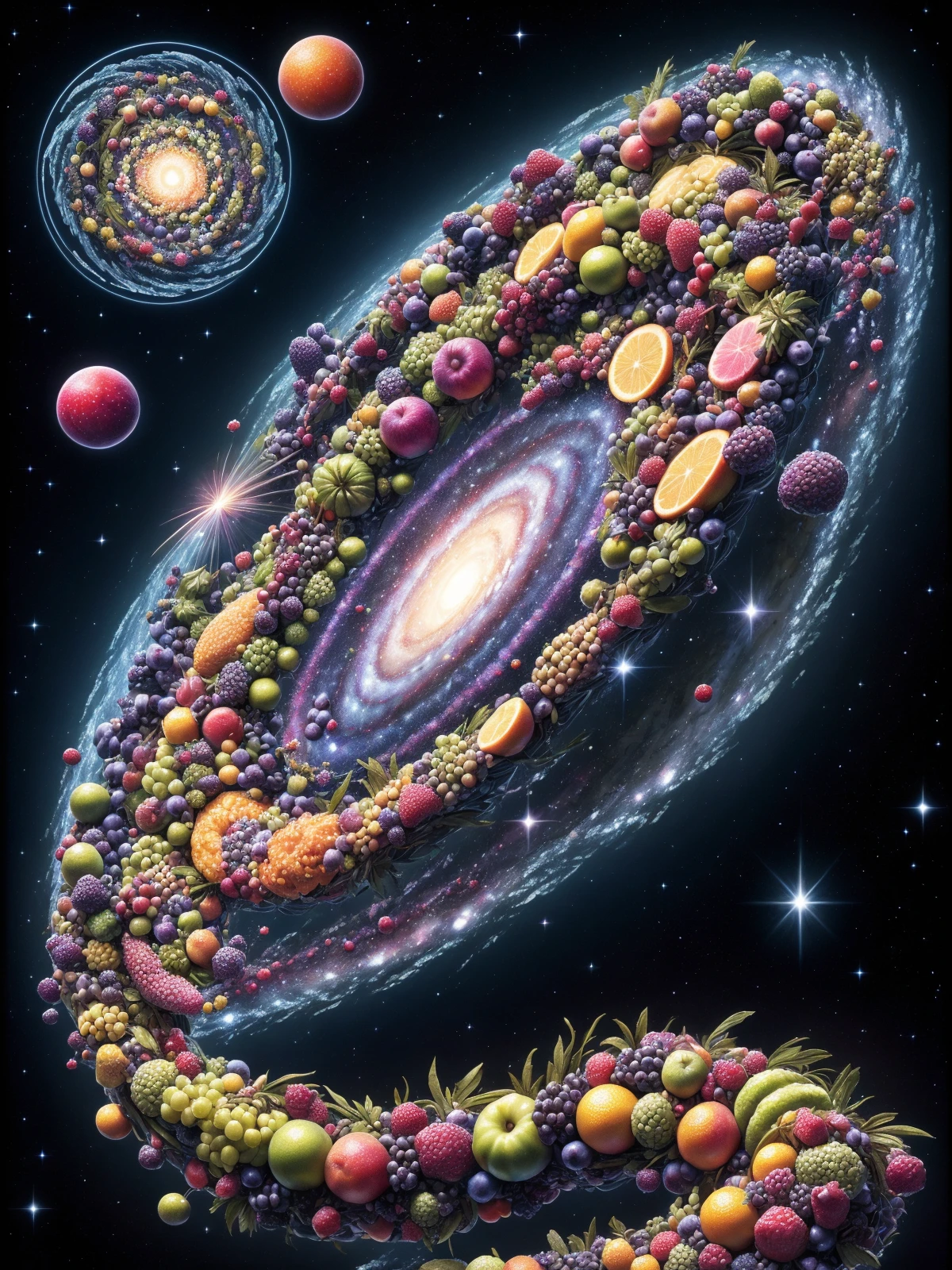mad-frts spiral galaxy made of fruits, constellations<lora:Neon_Fruits_Style_SD1.5:0.4>, (masterpiece:1.2), best quality