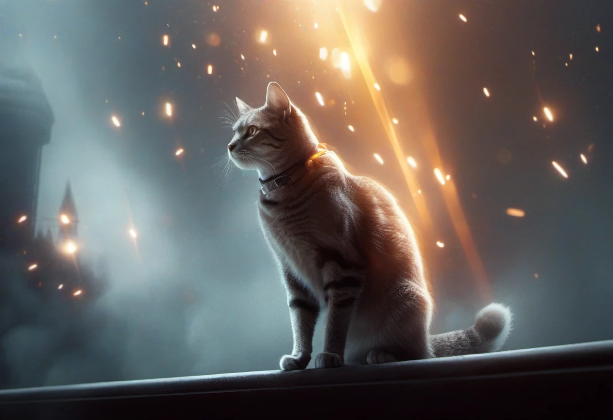 cinematic film still, A cat, bf1, <lora:BFXL:1> . city, vignette, highly detailed, high budget, cinemascope, moody, epic, gorgeous, film grain, grainy, fire, explosion