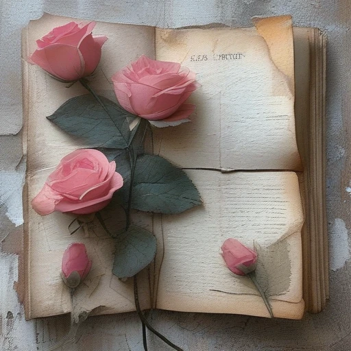 <lora:artfullyparched-v1-000014:1>,<lora:ArtfullyHeadshot:0.8>,<lora:ArtfullyAlien.hs:1>,
old paper,a shaky old book with roses on it,aerial view,carved books,cracked,distressed edges,dreamy and romantic compositions,fine lines,in the style of broad palette knife marks,in the style of pale palette,in the style of rustic texture,letterboxing,organic sculpting,raw versus finished,rectangular fields,torn,whitewashed narratives,tarot art with flower carvings,apocalypse art,concept art,detailed rendering,dramatic,embossed paper,installation creator,light silver and light purple,light gray and magenta,neo-concrete art,this piece of art looks like a painted face,book art installations,dark white and light violet,daydreampunk,detailed textures,text-based mixed media,layered stencil work,in the style of floral surrealism,