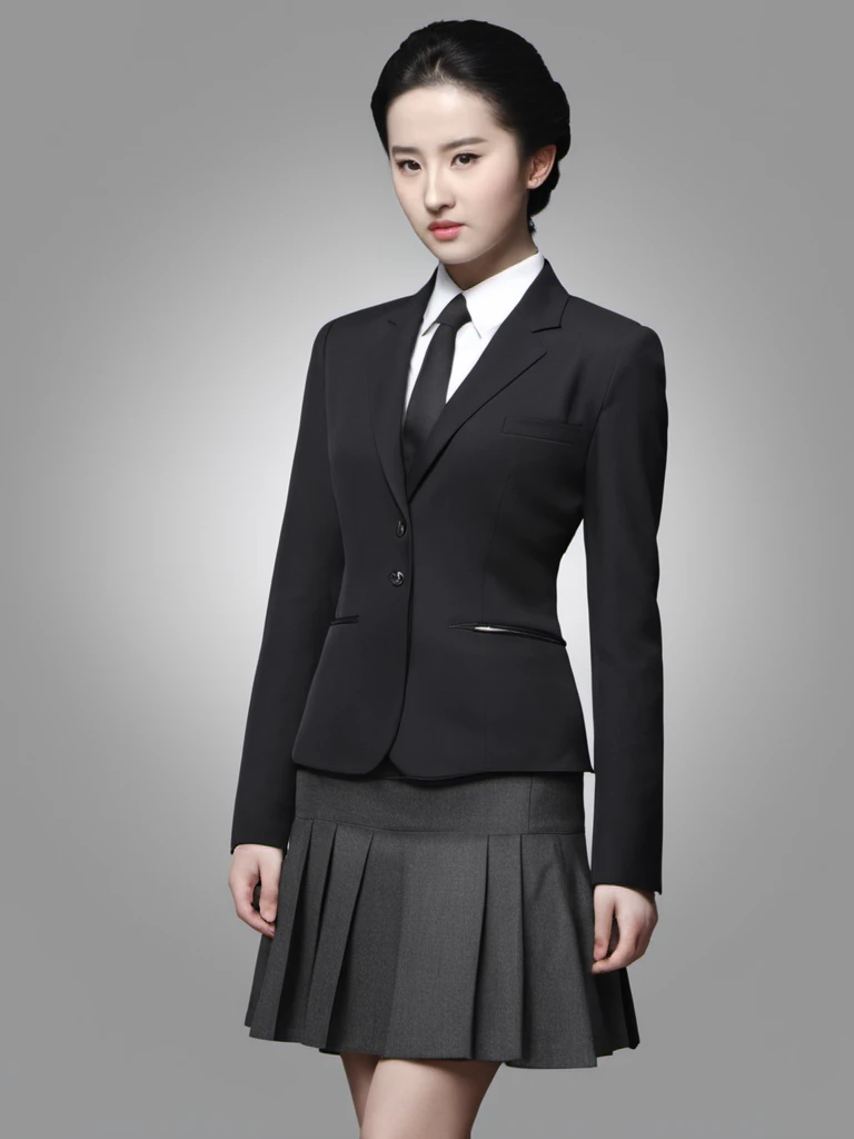 liuyifei <lora:liuyifei_dragon_XL_6-000006:0.6>, suit skirt, high res, photorealistic, detailed face, solo