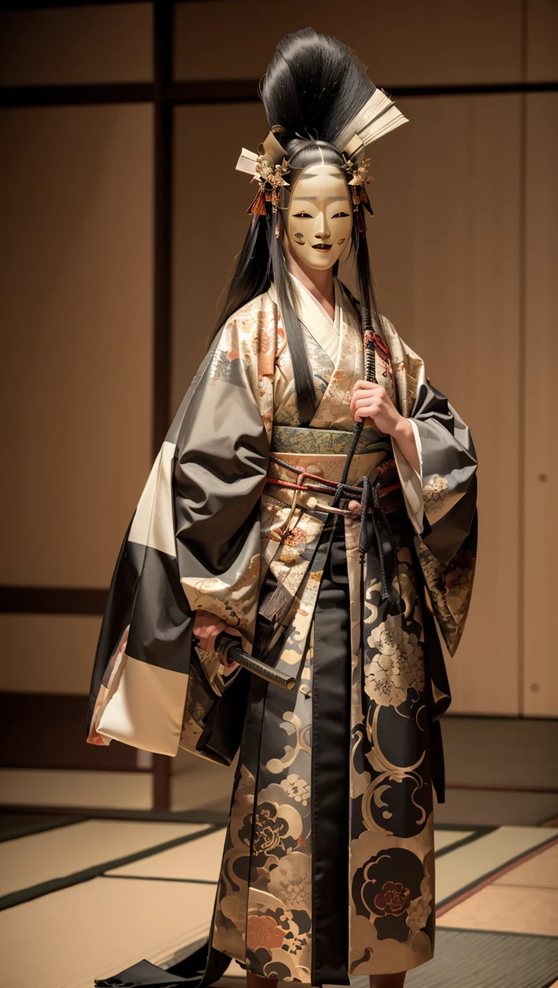 (noh mask:1.3),
best quality,masterpiece,highly detailed,ultra-detailed, <lora:neg4all_bdsqlsz_V3.5:-1>,1girl samurai japanese armor,holding weapon, kimono,full body, hair ornament,
<lora:nohmask:1>