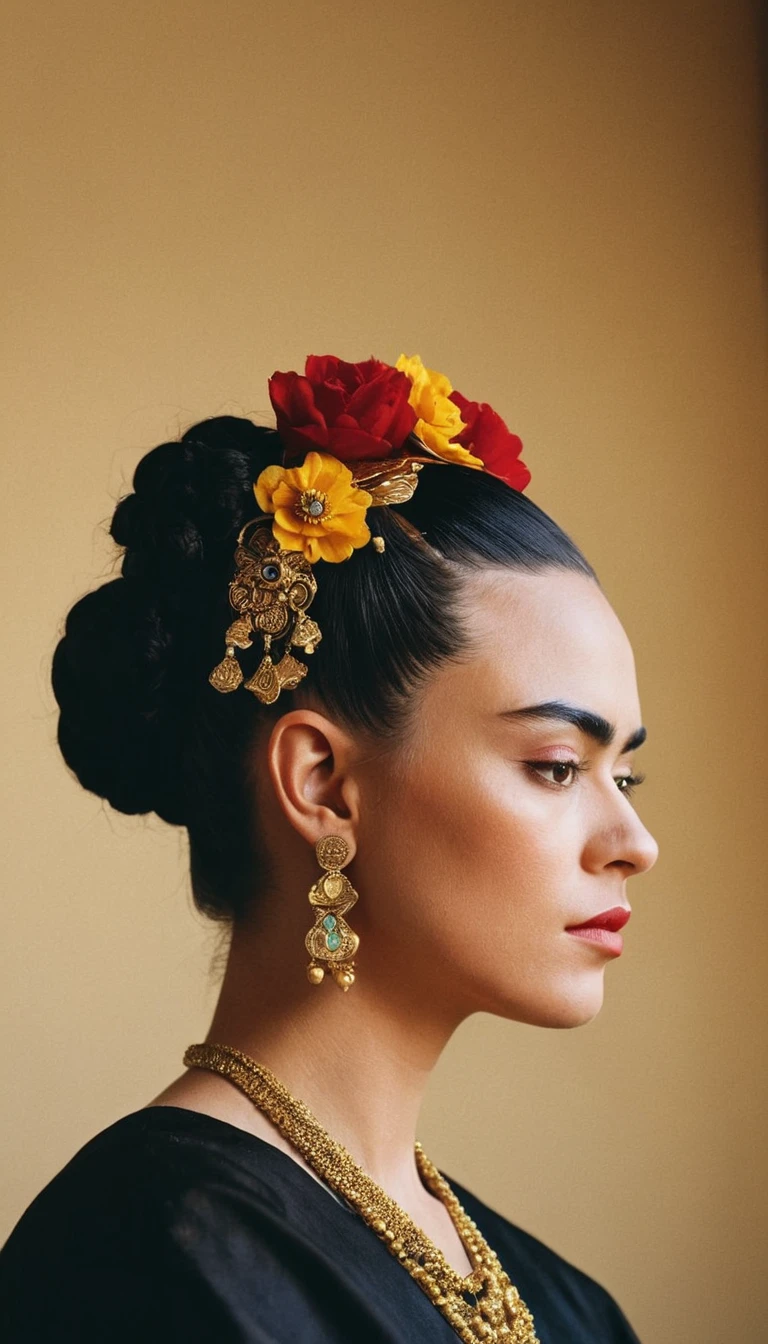 frida kahlo,hair ornament ,painting 