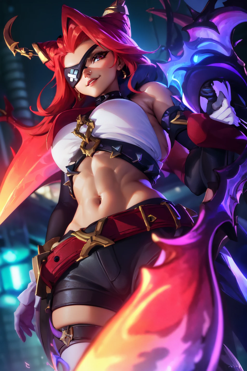 a close up of a woman with a sword and a fire in the background, alexstrasza, extremely detailed artgerm, miss fortune, brigitte from overwatch, katarina, miss fortune league of legends, brigitte, deviantart artstation cgscosiety, inspired by rossdraws, redhead queen in heavy red armor, wlop and rossdraws