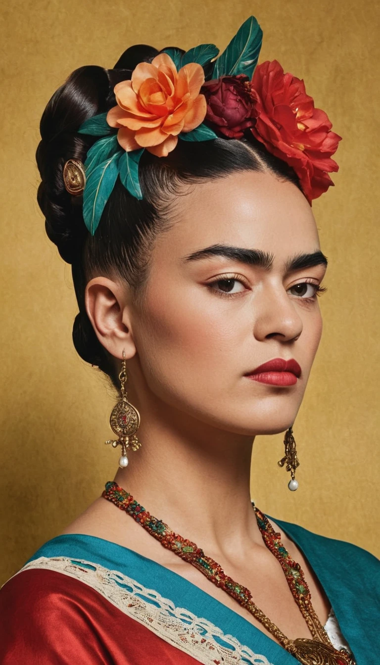 frida kahlo,hair ornament ,painting